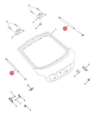 Ricambi auto competitivi Sostenibili a molla a gas Porta posteriore del braccio Rimani assy per MG6/MG6-12