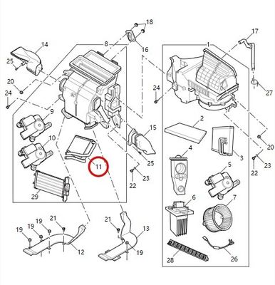 Serbatoio dell'aria centrale del riscaldatore di auto a vento caldo per EUNIQ7/G10/G20 C00074250 C00027251 di Maxus