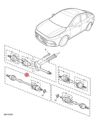OEM NO 10719315 MG5/Roewe I5 Assemblaggio del semiaftone anteriore destro 100x11x11cm Fornitura diretta