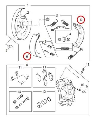 Ricambi per autoveicoli Pad di freno a mano per A80/RV80B/V80 OEM NO. C00013527
