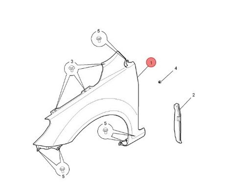 OE N.O. 10171950 Piastra di foglia anteriore destra per MG/GT 100X80X15cm