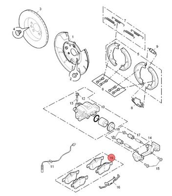 ROEWE SAIC Car Fitting Pad di freno posteriore per MG6 RW 550/750 SFP90005A a prezzi accessibili